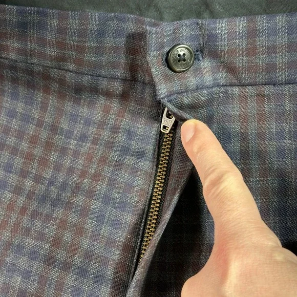 BROOKS BROTHERS Advantage Chino Clark Pant Men's 38x32 Navy Tartan Check Preppy - Picture 4 of 13